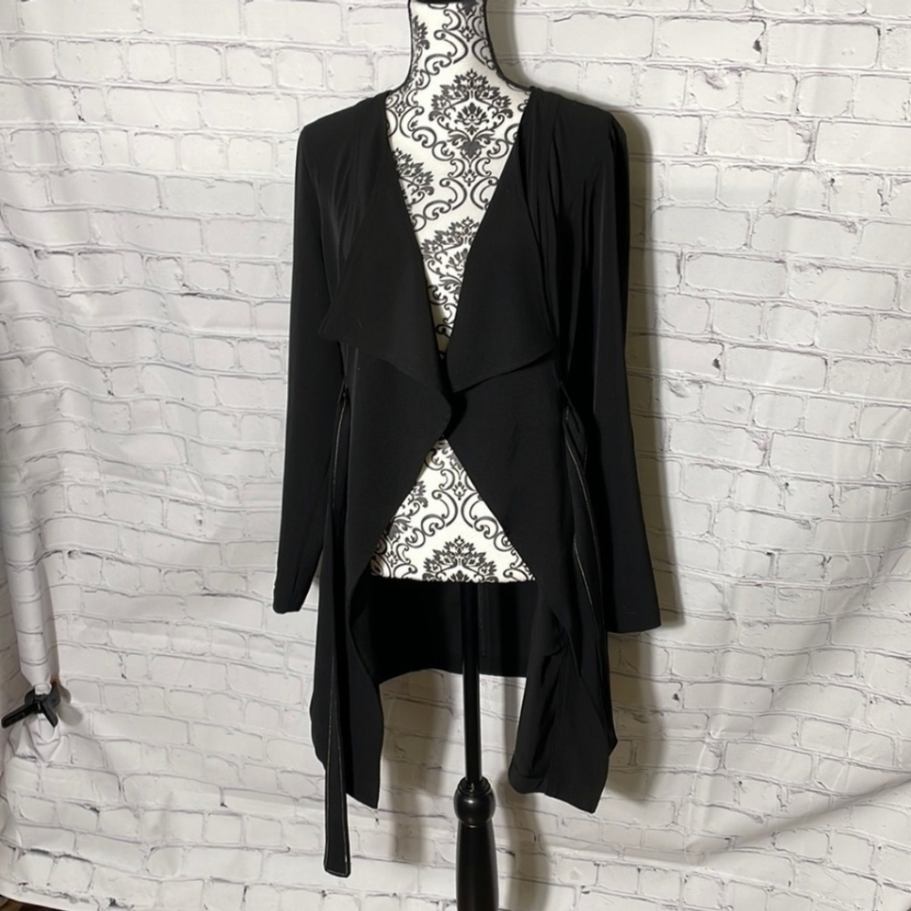 Carolina Belle Montreal sz medium black jacket tie waist blazer - Picture 7 of 7